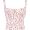 Chicca witte top met rozenknopjesprint