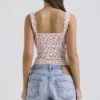 Chicca witte top met rozenknopjesprint