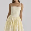 Chloe Lemon mini-jurk van katoen met broderie anglaise