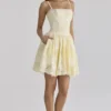 Chloe Lemon mini-jurk van katoen met broderie anglaise
