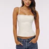 Chloe witte katoenen top met broderie anglaise-kant