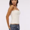 Chloe witte katoenen top met broderie anglaise-kant