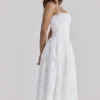 Chloe witte midi-zomerjurk van kant en katoen