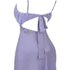 Christa geborduurde lavendelkleurige mini-jurk