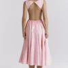 Cindy Ballerina Roze Twill Midi-zomerjurk