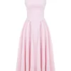 Cindy Ballerina Roze Twill Midi-zomerjurk