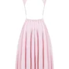 Cindy Ballerina Roze Twill Midi-zomerjurk