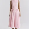 Cindy Ballerina Roze Twill Midi-zomerjurk
