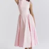 Cindy Ballerina Roze Twill Midi-zomerjurk