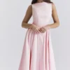 Cindy Ballerina Roze Twill Midi-zomerjurk