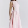 Cindy Ballerina Roze Twill Midi-zomerjurk
