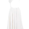 Cindy witte twill midi-zomerjurk