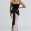 Clara zwarte & blush chiffon maxi-jurk – Limited Edition
