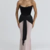 Clara zwarte & blush chiffon maxi-jurk – Limited Edition