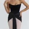Clara zwarte & blush chiffon maxi-jurk – Limited Edition
