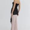 Clara zwarte & blush chiffon maxi-jurk – Limited Edition