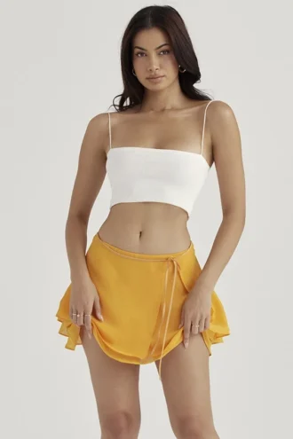 Clarice Tangerine zwierige gelaagde minirok