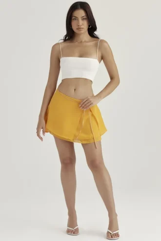 Clarice Tangerine zwierige gelaagde minirok