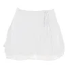 Clarice witte, zwierige mini-rok met laagjes