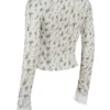 Clarissa top met tuinprint en kanten rand