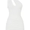 Clementine witte mini-jurk met uitsnijdingen