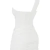 Clementine witte mini-jurk met uitsnijdingen