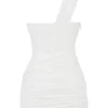 Clementine witte mini-jurk met uitsnijdingen
