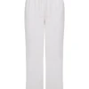 Cleo ivoorkleurige linnenmix-broek