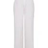 Cleo ivoorkleurige linnenmix-broek