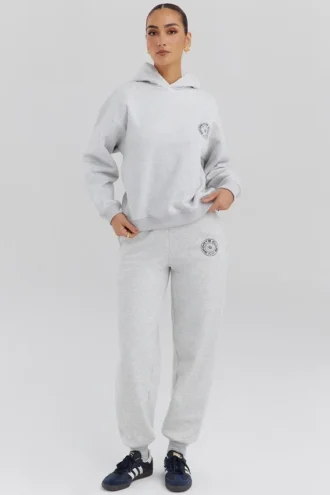 Coast lichtgrijze joggingbroek met gemêleerde fleece achterkant