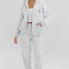 Coast lichtgrijze joggingbroek met gemêleerde fleece achterkant