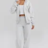 Coast lichtgrijze joggingbroek met gemêleerde fleece achterkant