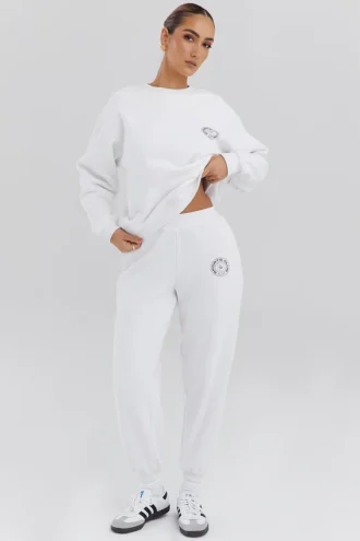 Coast witte joggingbroek met fleece binnenkant