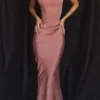 Colette Rose satijnen midi-rok met lage taille