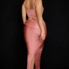 Colette Rose satijnen midi-rok met lage taille