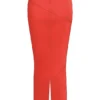 Colette Scarlet satijnen midi-rok met lage taille