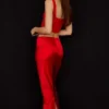 Colette Scarlet satijnen midi-rok met lage taille