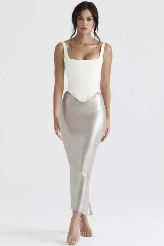 Colette Shimmer Champagne Midi-rok