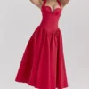 Coquette Scarlet halter midi-jurk
