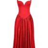 Coquette Scarlet halter midi-jurk