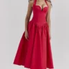 Coquette Scarlet halter midi-jurk