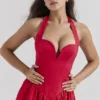 Coquette Scarlet halter midi-jurk