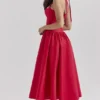 Coquette Scarlet halter midi-jurk