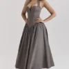 Coquette Smoke halter midi-jurk