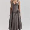 Coquette Smoke halter midi-jurk