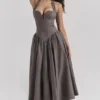 Coquette Smoke halter midi-jurk