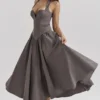 Coquette Smoke halter midi-jurk