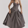 Coquette Smoke halter midi-jurk
