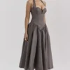 Coquette Smoke halter midi-jurk