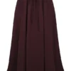 Cora rijkbruine midi-rok met plooien